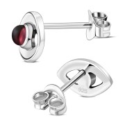Garnet Evil Eye Sterling Silver Stud Earrings, e331st